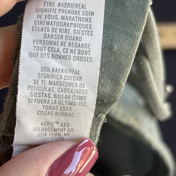 Aerie Sunnie Demi Push Up Bra 34C Green Lace Adjustable Underwire Floral - Picture 10 of 11